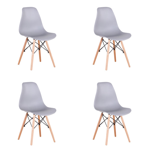 4pcs Living Room Chairs Dining Chairs Natural Beech Chairs with ABS backrest