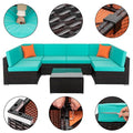 Lake Blue Seven-Piece Modular Sofa