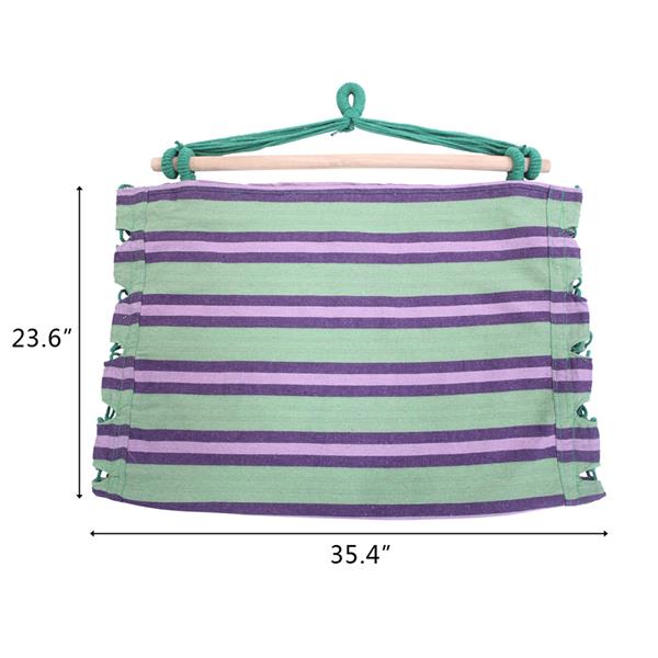 Hammock Chair Distinctive Cotton Canvas Hanging Rope Chair with Pillows Green