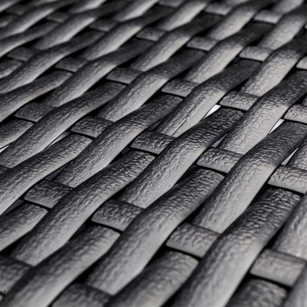 Black Weaving Rattan Sofa Set