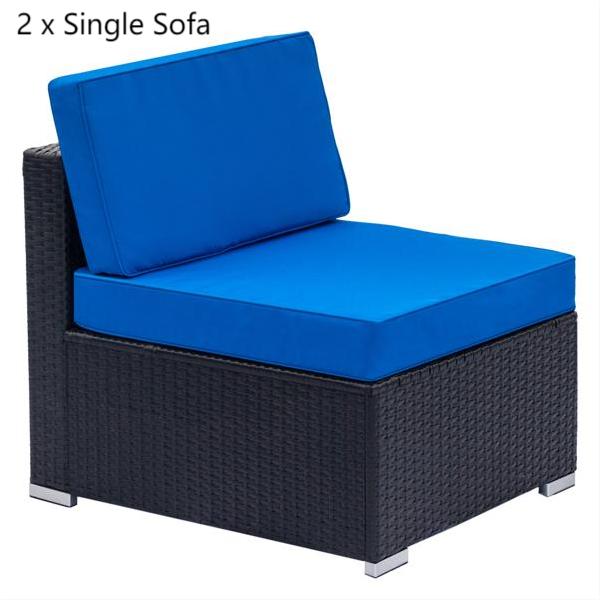Black Weaving Rattan Sofa Set