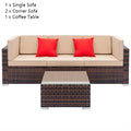 Brown Gradient Weaving Rattan Sofa Set