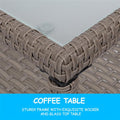 Wide Rattan Double Contiguous Rattan 4-Piece Suit 1 Double 2 Single 1 Double Coffee Table Gray