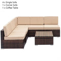 Brown Gradient Weaving Rattan Sofa Set