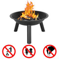 22" Iron Fire Pit Bowl Black