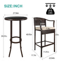 SEIZEEN 3-Piece Outdoor High Bar Chairs Set