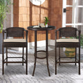 SEIZEEN 3-Piece Outdoor High Bar Chairs Set
