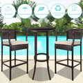 SEIZEEN 3-Piece Outdoor High Bar Chairs Set