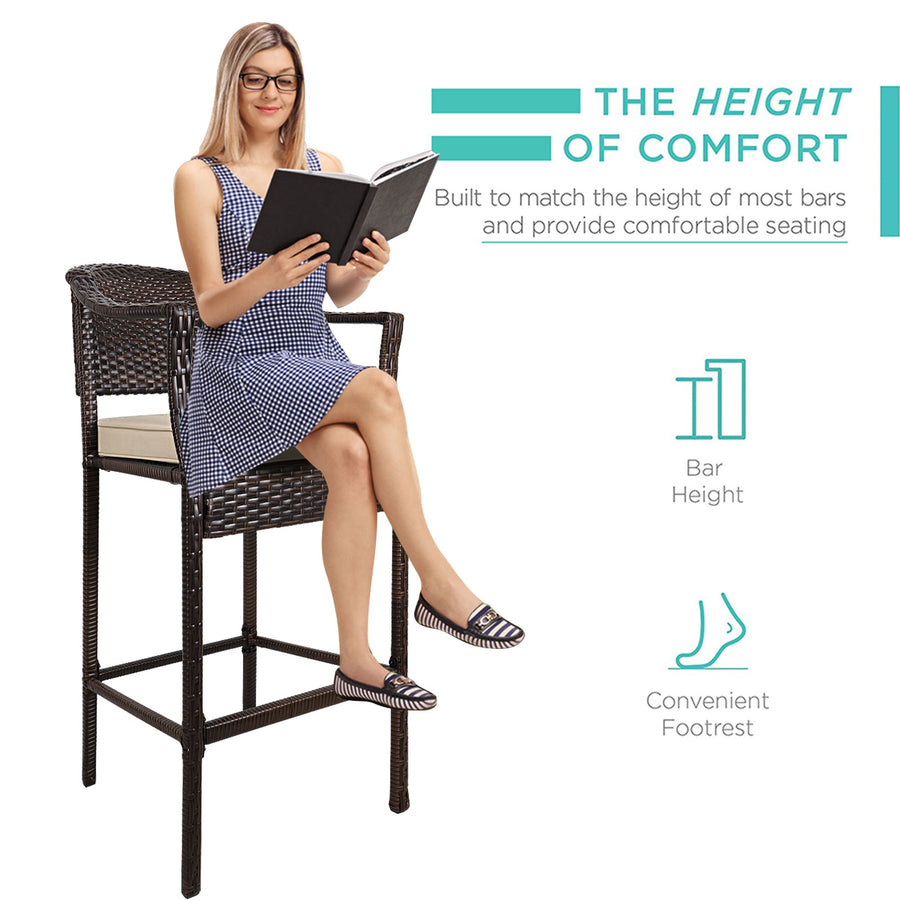 SEIZEEN 3-Piece Outdoor High Bar Chairs Set