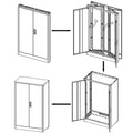 47" Metal Cabinet, Seizeen Garage Storage Cabinet with Adjustable Shelves, Pegboard and Hooks, Wall-Mountable Steel Cabinet for Workshop, Warehouse and Utility Room
