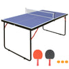 Midsize Table Tennis Table Set, Indoor Outdoor Ping Pong Table for Adults Kids, Foldable & Portable Table Tennis Table with Net, 2 Table Tennis Paddles and 3 Balls
