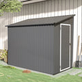 Seizeen 4' x 8' Shed, Lean to Storage Shed w/Floor Frame, Lockable Garden Tool Storage Shed Wall Side Design, Outdoor Patio Shed Space-saving, 2 Air Vents, Padlock