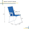 Folding Beach Chair, Heavy Duty Camp Chair for Adults Kids, Blue Lawn Chair Outdoor Portable Chair