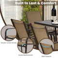 7-Piece Outdoor Dining Table Set, Patio Dining Table Set for 6, Patio Furniture Outdoor Table and Textilene Chairs, HDPE Tabletop, Reinforced Frame, Brown