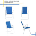 Folding Beach Chair, Heavy Duty Camp Chair for Adults Kids, Blue Lawn Chair Outdoor Portable Chair