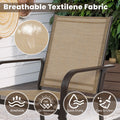 7-Piece Outdoor Dining Table Set, Patio Dining Table Set for 6, Patio Furniture Outdoor Table and Textilene Chairs, HDPE Tabletop, Reinforced Frame, Brown