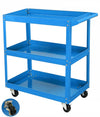 Rolling Tool Cart on Wheels, Seizeen Heavy Duty Utility Cart, Garage Workshop Tool Organizer, 3 Tray, 1 Side Rack