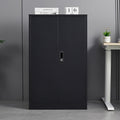 47" Metal Cabinet, Seizeen Garage Storage Cabinet with Adjustable Shelves, Pegboard and Hooks, Wall-Mountable Steel Cabinet for Workshop, Warehouse and Utility Room