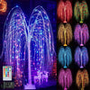 White Willow Tree W/ Colorful lights, 5FT Pre-lit Christma Tree with 216 Color Changing LED, Lighted Artificial Tree for Halloween Holiday Decor, Lighted Led Tree IP44 Waterproof for Indoor Outdoor