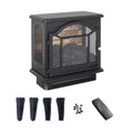 1500W Electric Fireplace Heater with Remote Control, Indoor Personal Space Heater with Timer 3D Virtual Flame, Quick Heat up for Office, Bedroom and Under Desk, 64℉-82℉ 11 Temperature Settings
