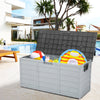 Outdoor Deck Box with Wheels, Large Storage Deck Box for Pool Accessories, Patio Storage Furniture for Outdoor Garden, Waterproof, 75 Gallon, Gray