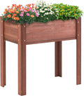 Raised Beds for Gardening, Outdoor Garden Bed Wooden W/Legs, Above Ground Elevated Flower Shrub Bed wiith Linner, Brown 40 x 20 x 31''