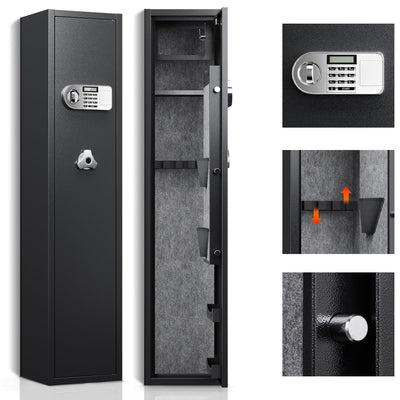 Seizeen Quick Assembly Electronic Digital Gun Safes with 2 Keys, Cold Rolled Steel, Black