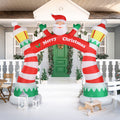 8.9FT Christmas Inflatables Decoration, Outdoor Lighted  Inflatable Santa Claus Christmas Arch with 10pcs LED String Lights, Quick Assembly Home Yard Décor Waterproof with Electric Air Fan