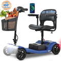 SEIZEEN 4 Wheels Mobility Scooter, Motorized Scooter for Adults Up to 330LBS, Electric Wheelchair Device with Baskets, Compact Mobile for Seniors, Blue