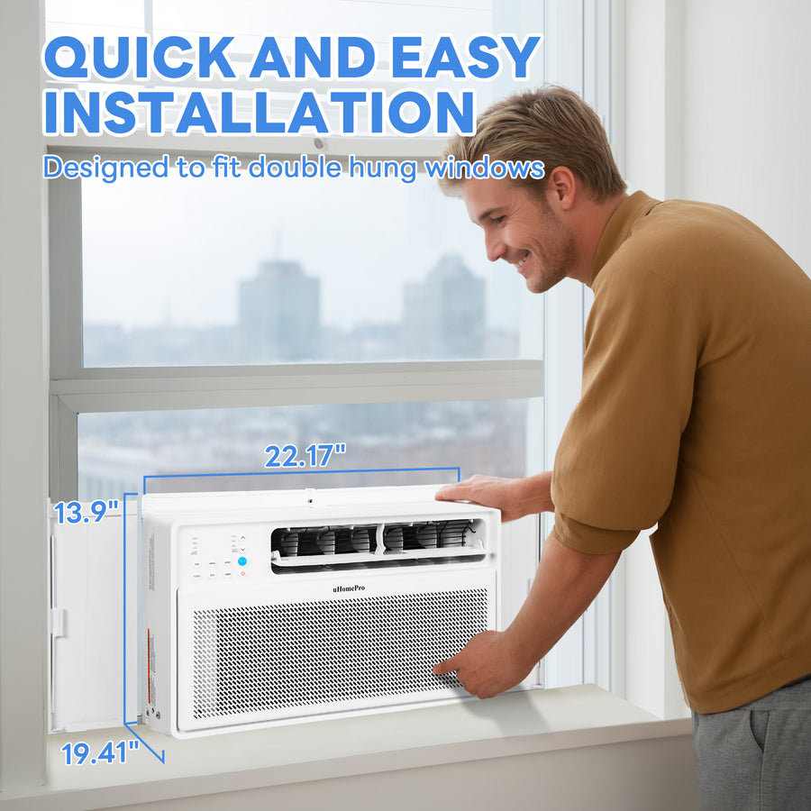 12000BTU Window Air Conditioner, Energy-Save Inverter Air Conditioner with Dehumidifier, 42dB Super Quiet AC with APP Control, Auto Swing, 4 Runing Modes & ECO