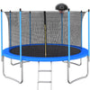 Seizeen 10FT Kids Trampoline with Enclosure, Outdoor Trampolines High Steel Support, Lawn Garden Yard Trampolines w/Hoop