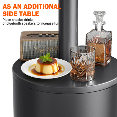 Patio Heater for Outdoor Use, 50,000BTU Propane Heater with Wheels and Adjustable Thermostat, Heavy Duty Stainless Steel Patio Heater, Freestanding Heater for Backyard, Deck, Garden, Silver