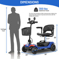 SEIZEEN Mobility Scooters for Seniors with Adjustable Seat, Rearview Mirrors, USB Charging Port,Powered Mobility Scooter for Adults,300W Motor,300 lbs Capacity,Blue
