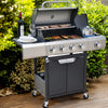 Stainless Steel Propane Gas BBQ with 4 Burners and Side Burner, 46,790BTU for Garden, Patio, Backyard