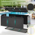 Outdoor Storage Box, 130GAL Waterproof Deck Box, Lockable Pool Patio Storage Indoor Toy Box, Outdoor Storage Bench for Porch, Max Load Weight 600LBS