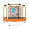 Toddler Trampoline with Net, 55¡¯¡¯ Round Kids Mini Trampoline for Indoor Outdoor Play, Small Trampoline for Baby with Basketball Hoop Kit, Orange