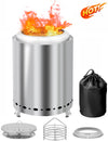 Camping Stove for Outside, 10'' Portable Firepit Smokeless, Mini Tabletop Fire Pit Stainless Steel, Outdoor Solo Fire Stove for Marshmallows, with Carry Bag