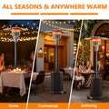 Seizeen Patio Heater for Outdoor Use, 50000BTU Outdoor Propane Heater with Automatic Shutdown Protection, Portable Design on Wheels for Porch Poolside Rattan Furniture, MAX 300sq.ft