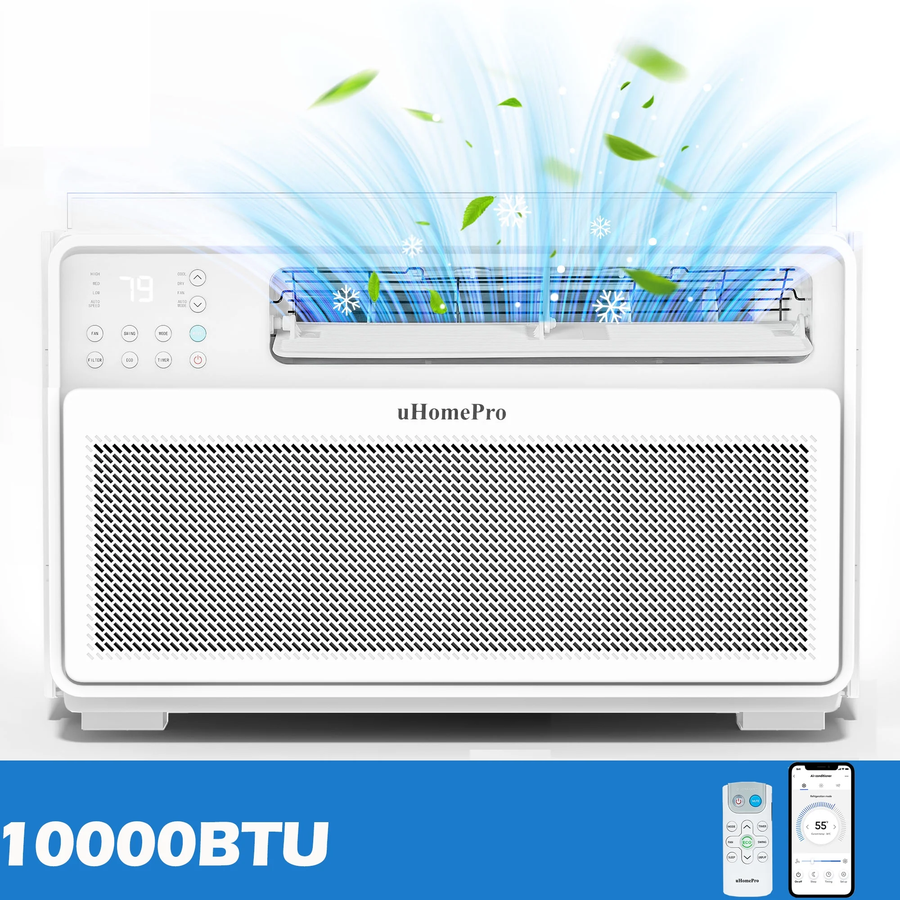 Window Air Conditioner, Seizeen 10000BTU Inverter AC for 440sq.ft Room, Energy Saving Air Conditioner with ECO Mode, WIFI Control, Filter Cleaning Reminder, 42dB Super Quiet