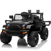 12V Ride on Truck for Boys & Girls, Cool Kids Police Truck Car with Big Wheels & off Road Painting as Gift, Ride on Toy with Remote Control, Black