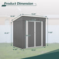 Seizeen 6x4ft Outdoor Storage Shed, Lockable Metal Shed with Base Frame, Patio Galvanized Garden Storage w/Sloped Roof, Walk-In Design, Vents