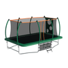 Seizeen 10x16ft Outdoor Trampoline, Rectangle Trampoline with Enclosure Net for Kids Adult, Curved Poles Pumpkin Trampoline w/ Soccer Target, Shoe Bag, Max Weight 2200LBS, Green