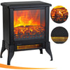 1400W Electric Fireplace Heater, 14" Freestanding Fireplace Stove, Portable Space Heater with Fake Flame Overheat Protection for Indoor Use Small Space