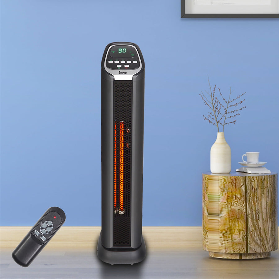 Heater for Inside, Seizeen 1500W Electric Heater with ECO & Fan Mode, Portable Heater for Small Room Adjust 50~90¡ãF W/ 3 Heat Settings, Multi-Function Tower Infrared Space Heater for Home, 24''