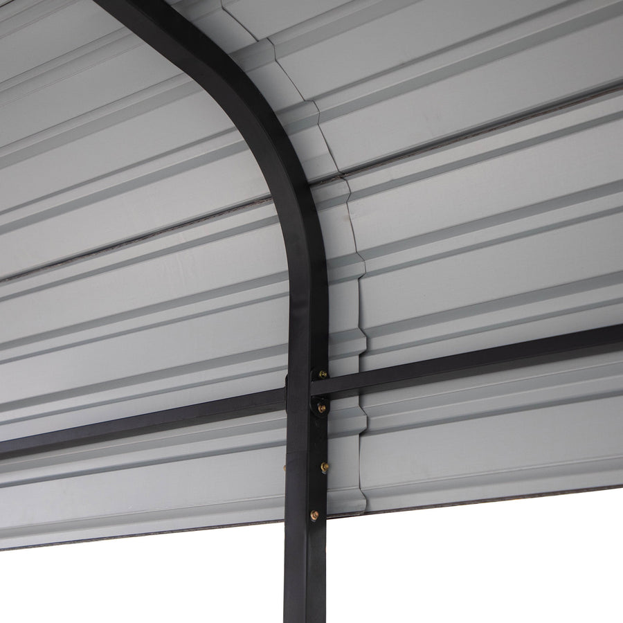 12 x 20ft Carport Galvanized Steel, Heavy Duty Carport Shelter for Outdoor, All-Steel Tent with Extra Support Pole, Weatherproof Roof, Car Boat Tractor ATV RV Shelter
