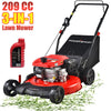 209CC Gas Lawn Mower, Seizeen Push Lawn Mower with Large Rear Bag, Cordless Walk Behind Mower 4-Stroke Engine, 21¡¯¡¯ Cutting Deck & 5 Heights Adjustable, Motor Oil Included