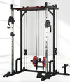 Seizeen Power Cage, 1400LBS Multi-Function Squat Racks with Adjustable Cable Crossover System, Smith Machine Home Gym for Full Body Training with Complete Accessories