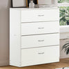 Seizeen White Dresser with 4 Drawers, Modern  Wood File Cabinet, Bedroom Office Chest of Drawer