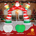 8.9FT Christmas Inflatables Decoration, Outdoor Lighted  Inflatable Santa Claus Christmas Arch with 10pcs LED String Lights, Quick Assembly Home Yard Décor Waterproof with Electric Air Fan