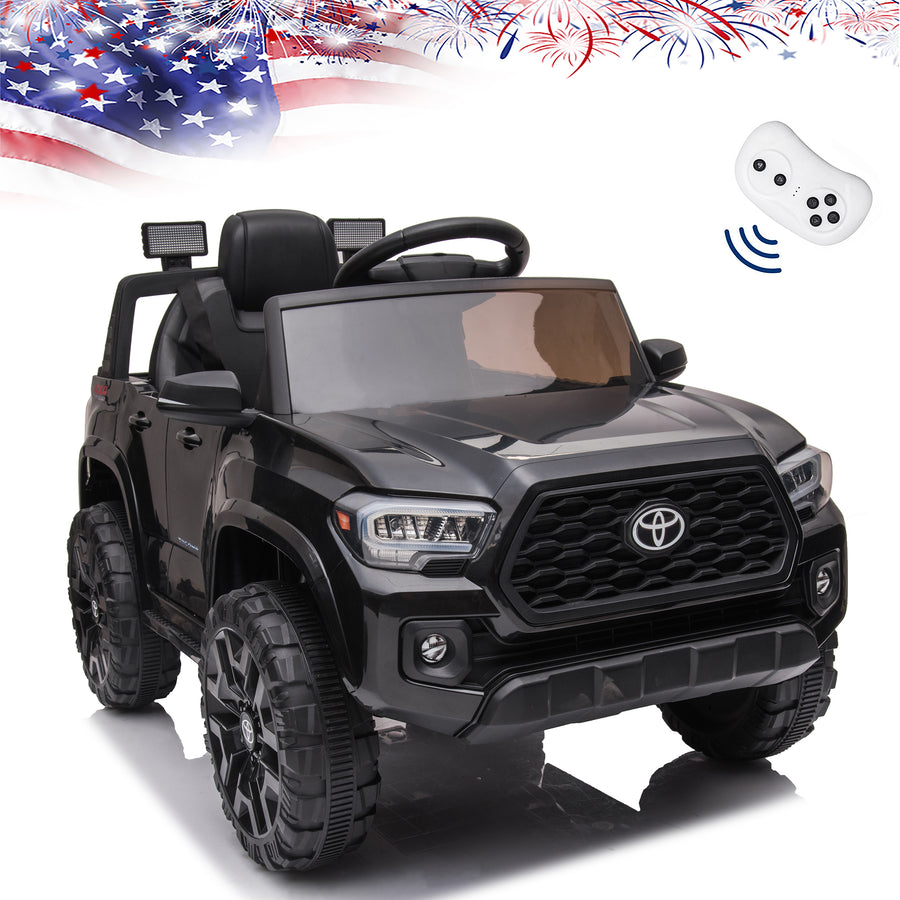 Seizeen 12V Kids Ride on Cars w/ Remote Control, Battery Powered Toyota Tacoma Ride on Toy as Best Gift for Girls Boys, Black